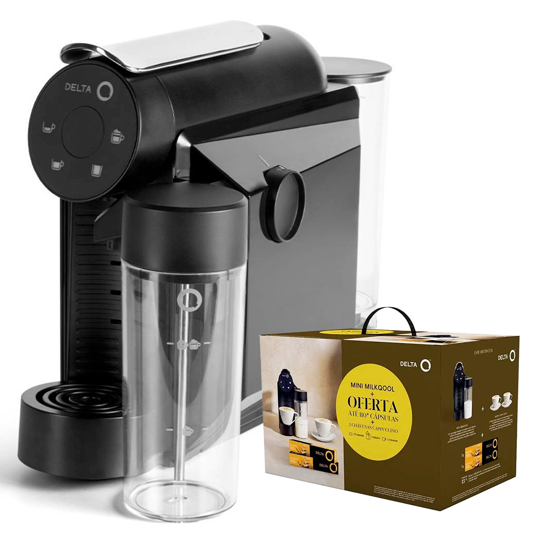 Delta Q Maquina Cafe Mini Milk Qool PRETA+2CHAV+2COP