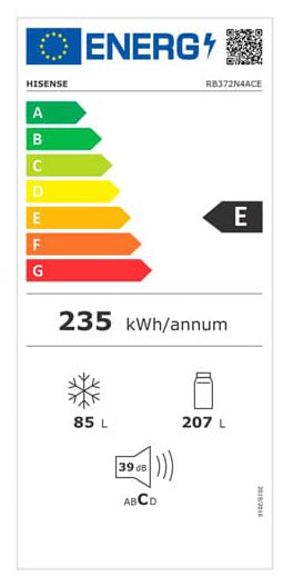 HISENSE COMBINADO 1785X590X595MT TOTAL NF 292LT IX (E RB372N4ACE