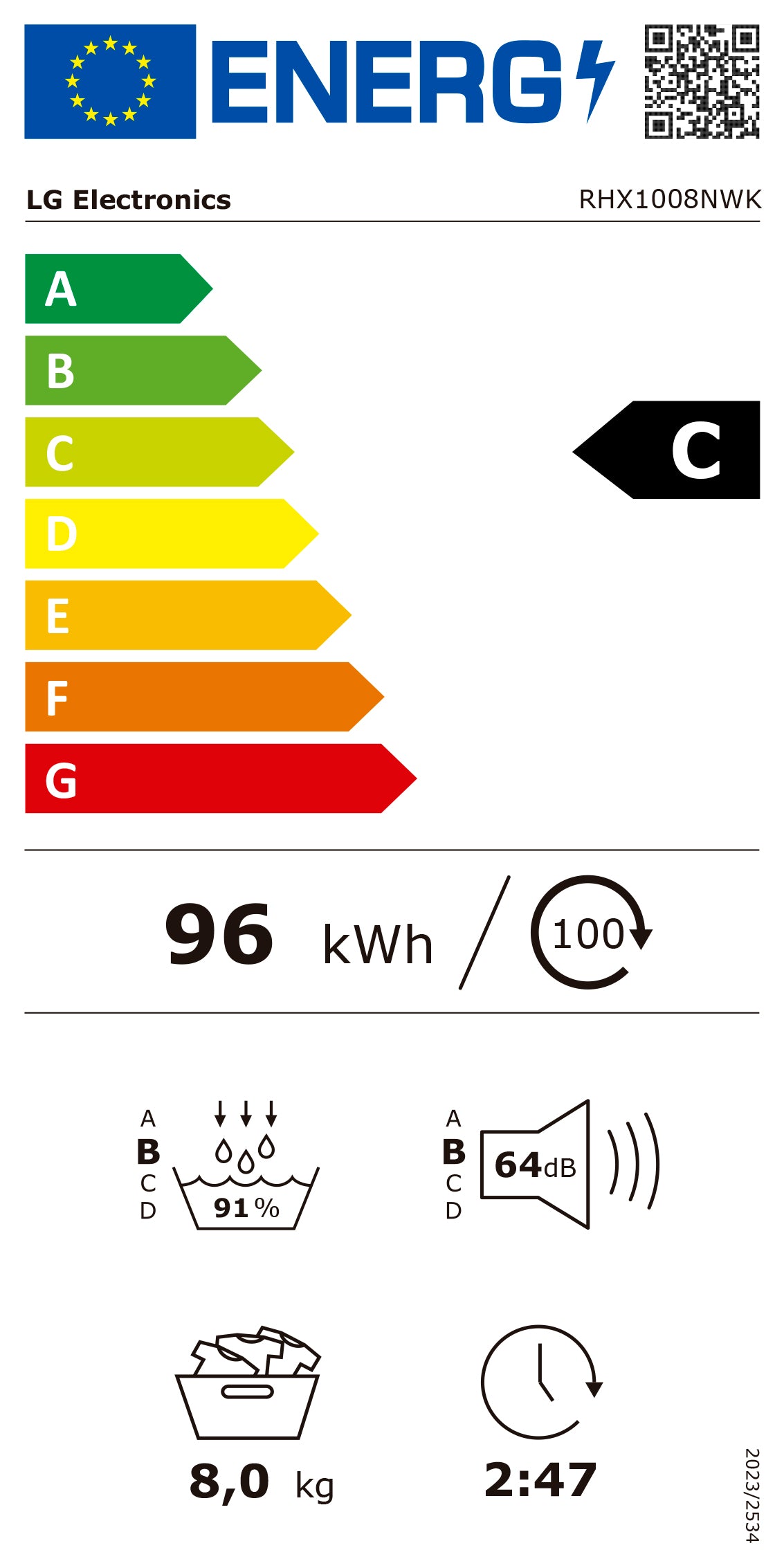 LG Secador Roupa 8KG Condensaçao Bomba de Calor (c)