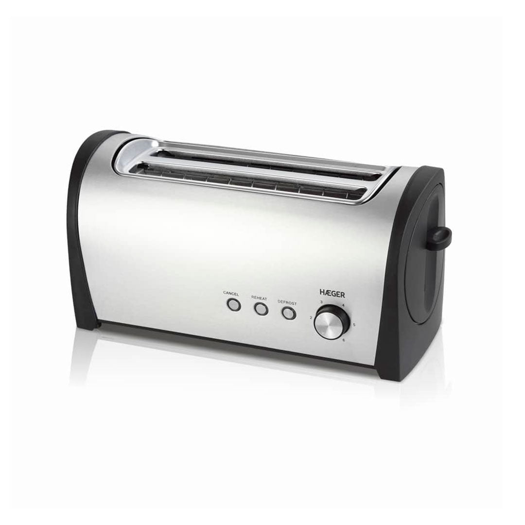 HAEGER TORRADEIRA 1400W 2 RANHURAS LONGAS INOX TO14D010A