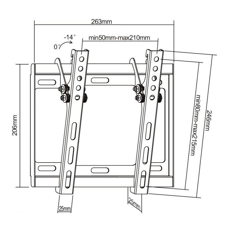 Suporte de TV CABLETECH UCH0153 (13'' a 42'' - Até 35kg)