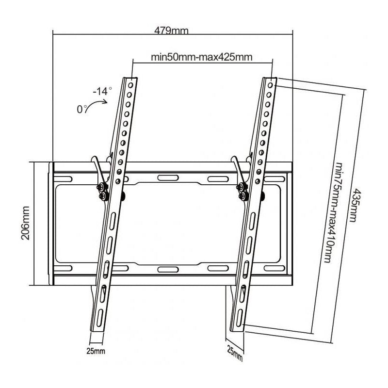 Suporte de TV CABLETECH UCH0154 (26'' a 55'' - Até 45kg)