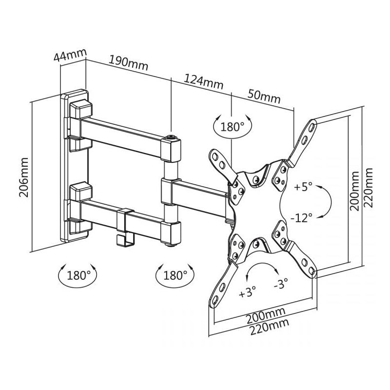 Suporte de TV CABLETECH UCH0195 (13'' a 42'' - Até 20kg)