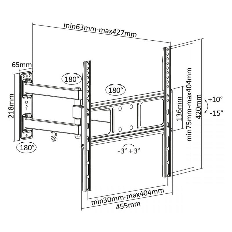 Suporte de TV CABLETECH UCH0204 (32'' a 55'' - Até 35kg)