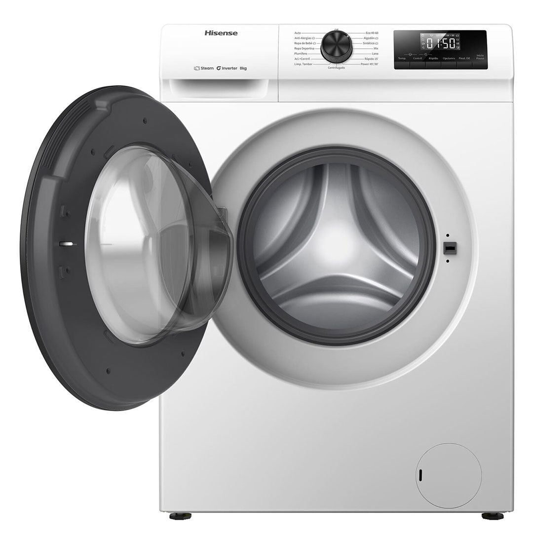 HISENSE MAQUINA ROUPA 8KG INVERTER 1400RT (A) WF1Q8041BW