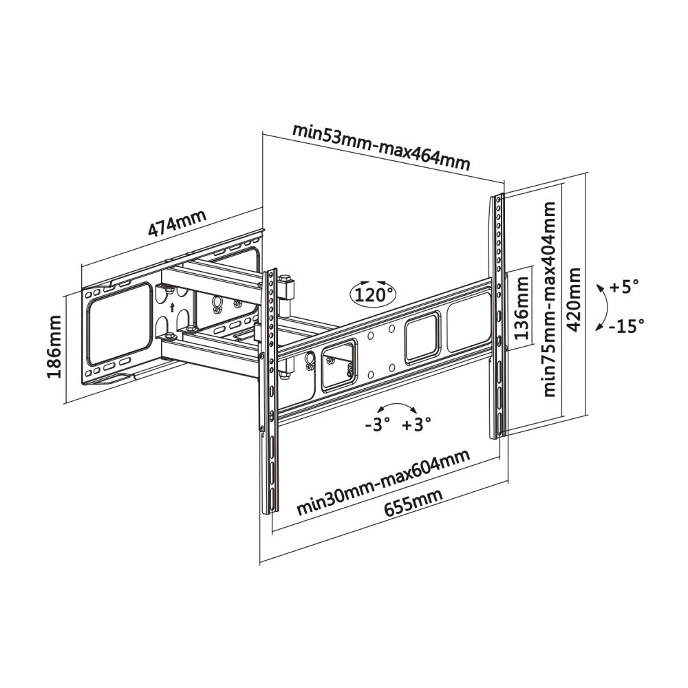 Suporte de TV AISENS WT70TSLE-023 (37'' a 70'' - Até 40kg)