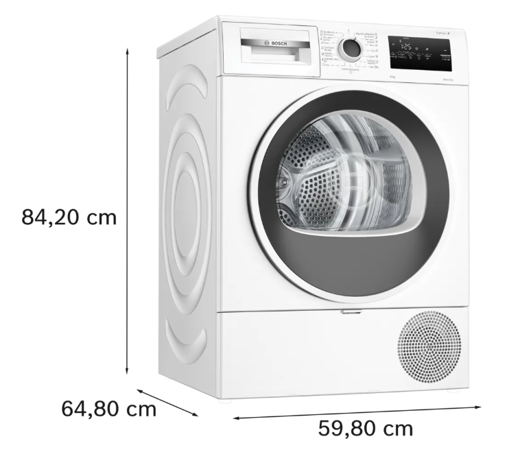 BOSCH SECADOR ROUPA 8KG BOMBA CALOR (D) WTR85V00ES