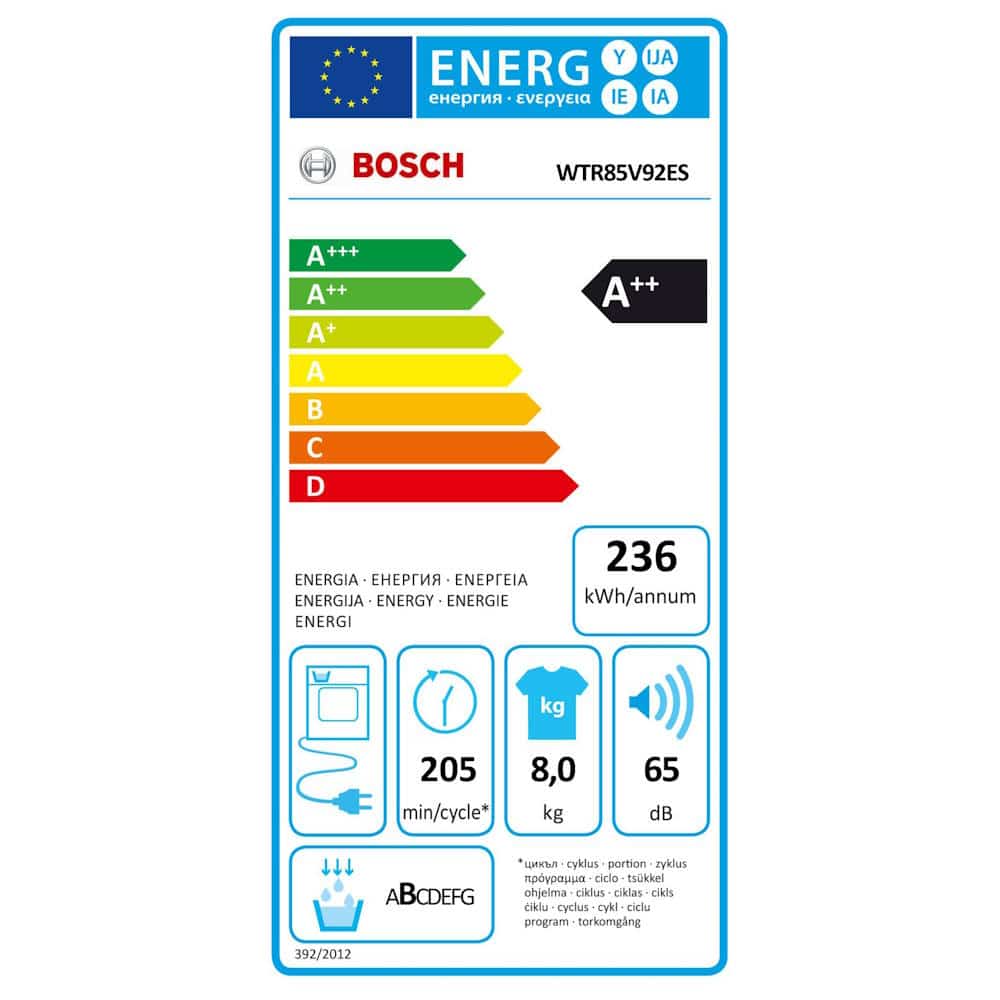 Máquina de Secar Roupa BOSCH WTR85V92ES (8Kg - A++)