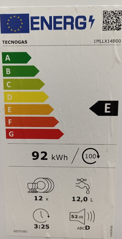 Máquina de Lavar Loiça Tecnogas X14B (12 Conjuntos - E)