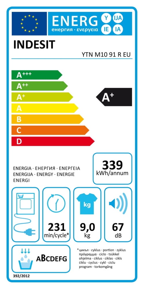 Máquina de Secar Roupa Indesit YTN M10 91 R EU (9Kg - A+)