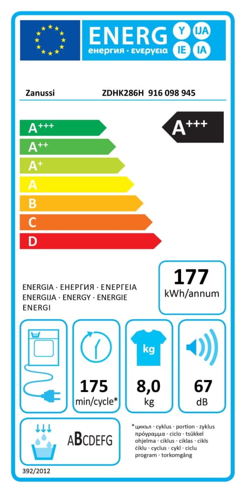 Máquina de Secar Roupa Zanussi ZDHK286H (8Kg - A+++)