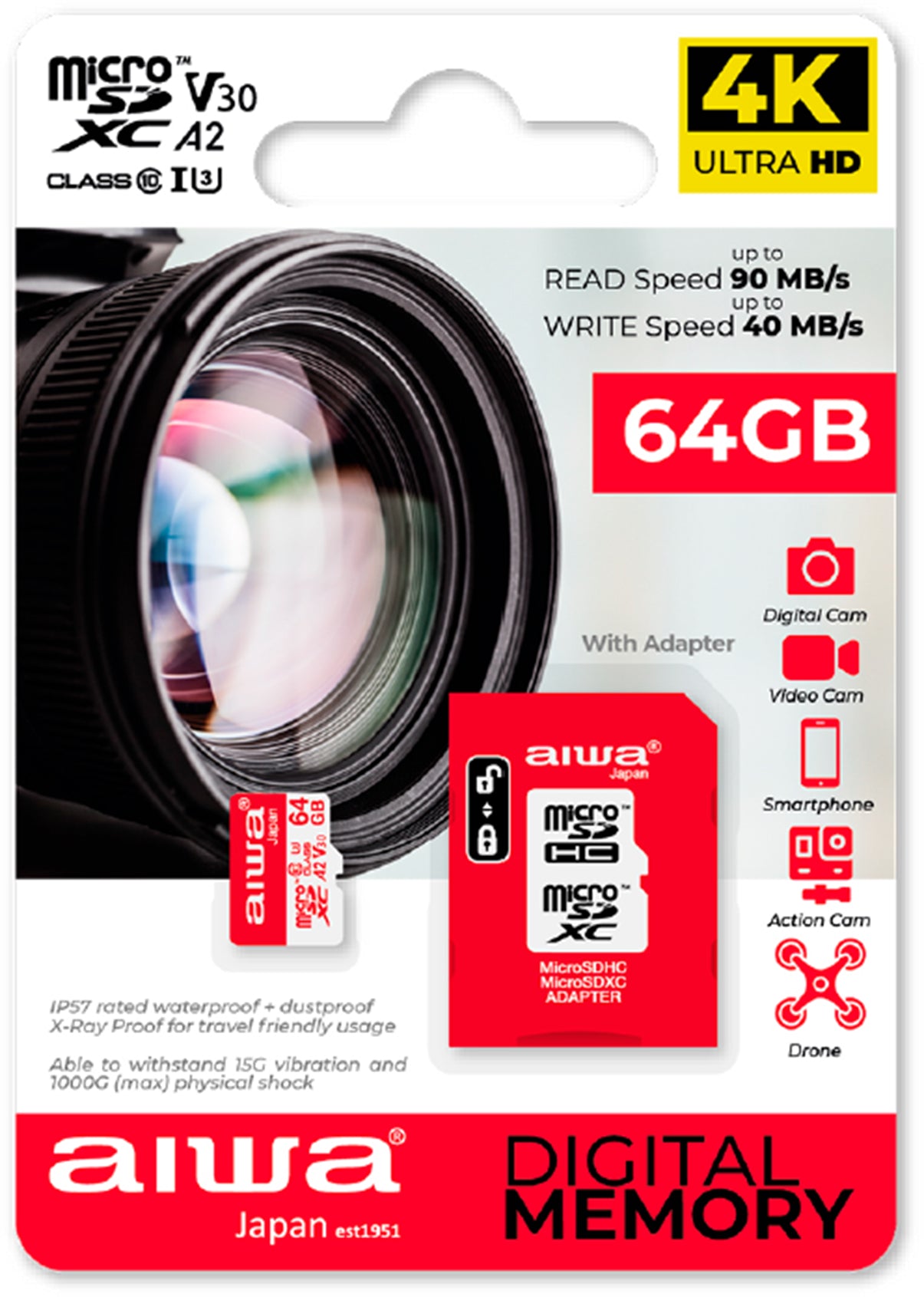 Cartão micro SD AIWA MSDV30-64GB