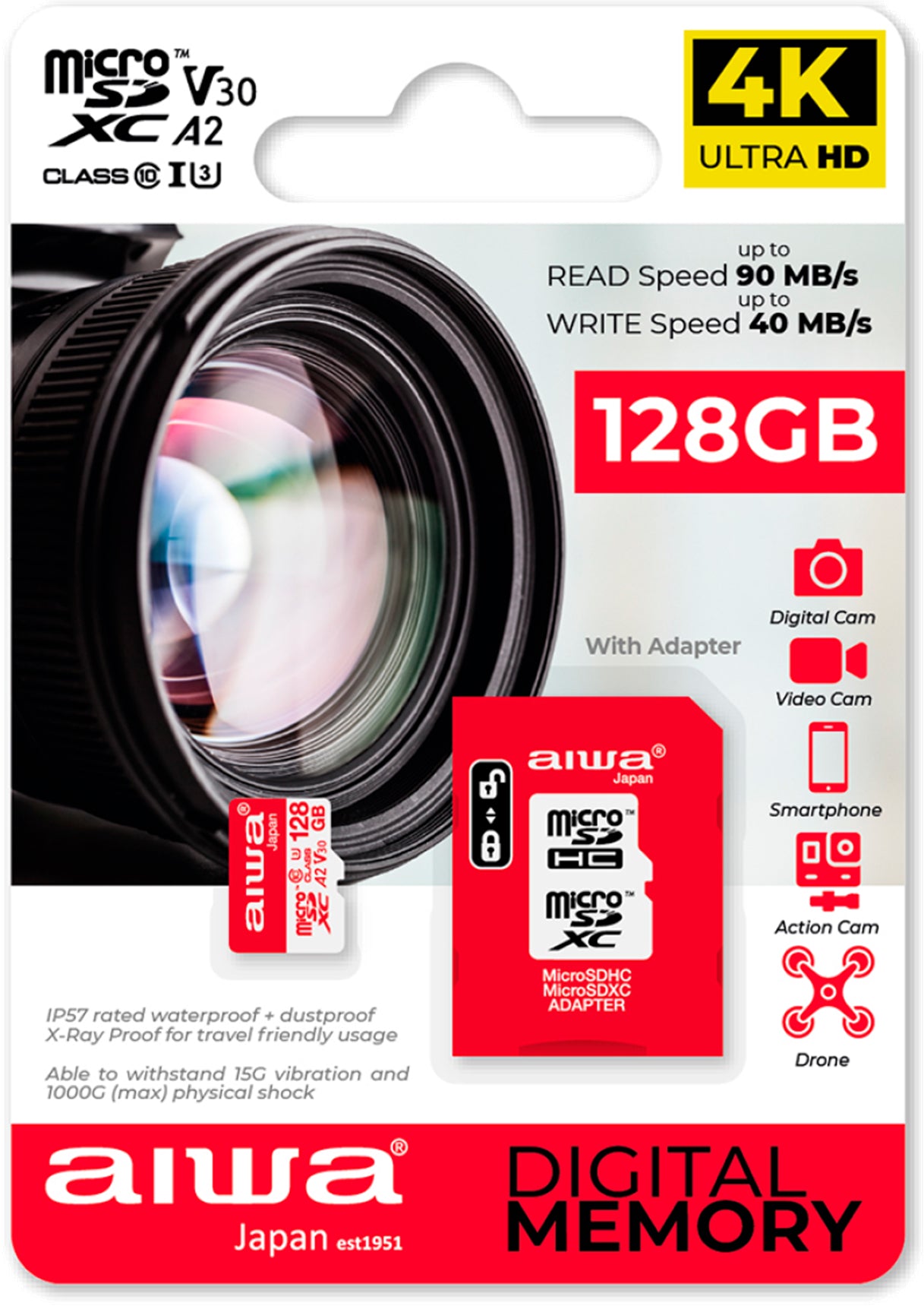 Cartão micro SD AIWA MSDV30-128GB