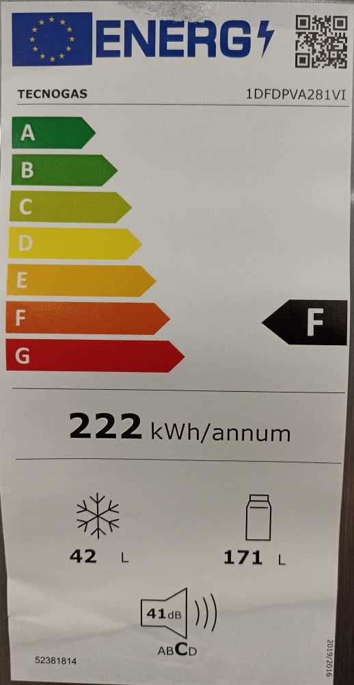 Frigorífico Tecnogas FDP 281 VI+