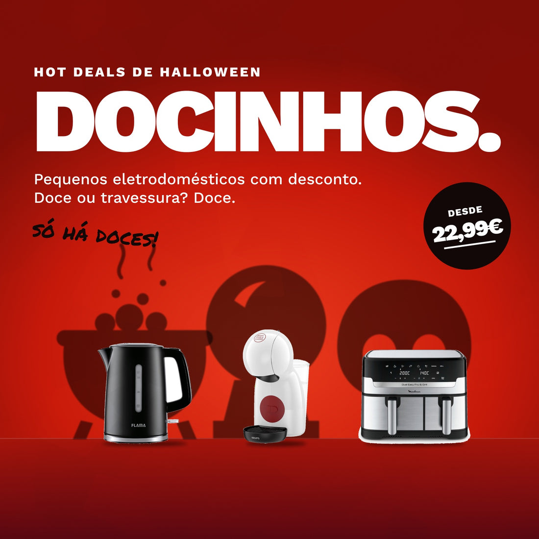 DOCINHOS. Hot Deals de Halloween em pequenos eletrodomésticos, desde 22,99€