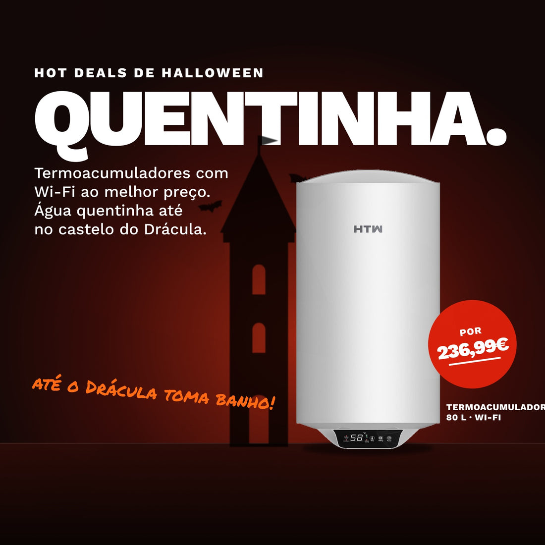 QUENTINHA. Termoacumulador 80 L com Wi-Fi por 236,99€