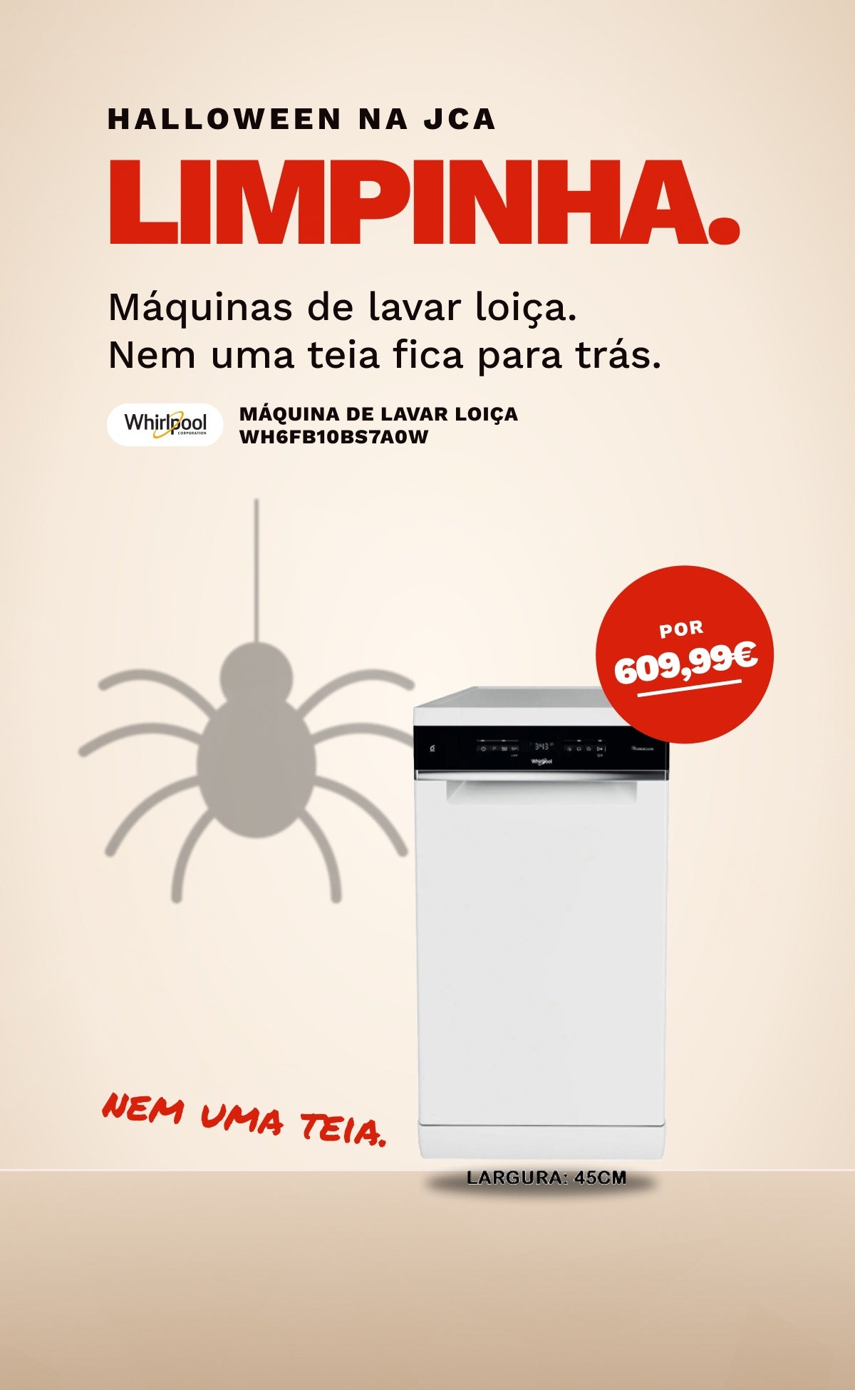 LIMPINHA. Máquina de lavar loiça Whirlpool por 609,99€