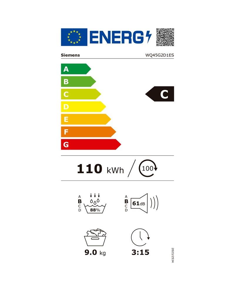 SIEMENS SECADOR ROUPA 9KG BOMBA CALOR (C) WQ45G2D1EP