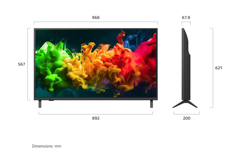 LG LED QNED 43" 4K AI Smarttv Webos 3HDMI 1USB (g)