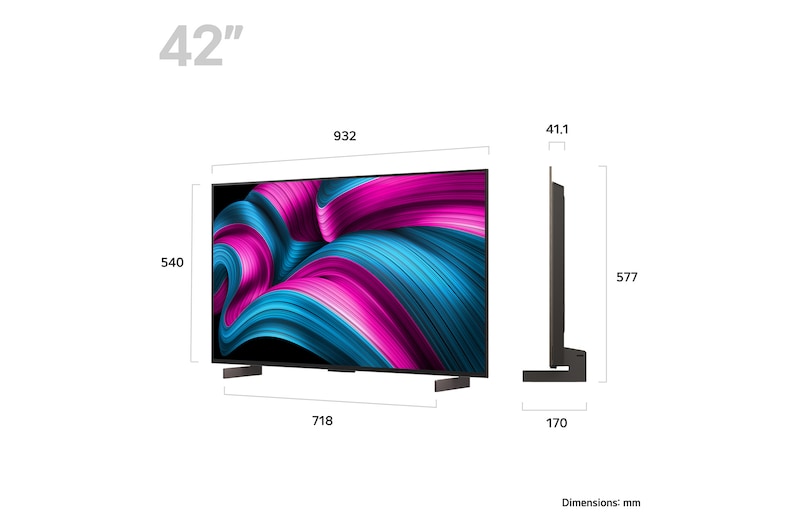 LG OLED 42" UHD 4K SMARTTV EVO AI C5 HDMI USB (G) OLED42C5ELB