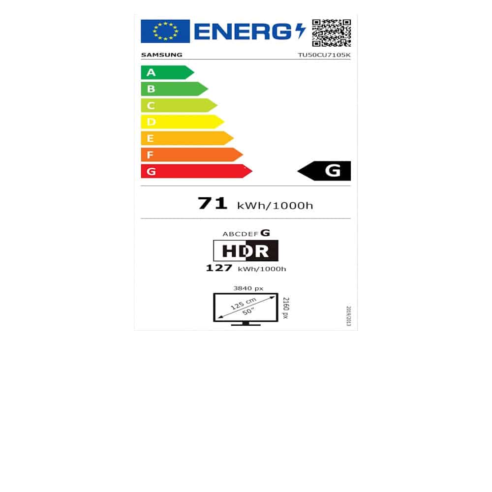 TV SAMSUNG TU50CU7105KXXC   50" Crystal UHD 4K CU7105 (Smart TV - 2023)