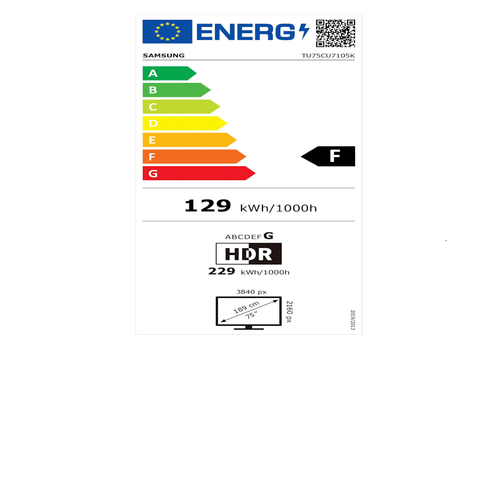 TV SAMSUNG TU75CU7105KXXC 75" Crystal UHD 4K CU7105 (Smart TV - 2023)