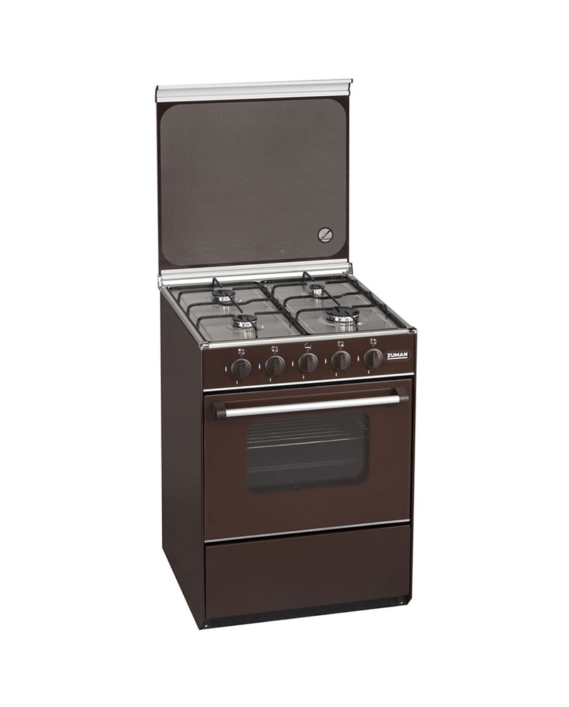 ZUMAN FOGAO 86X60X60CM 4GAS BUT ESTUFA FIXA CASTANHO FQ62012CT
